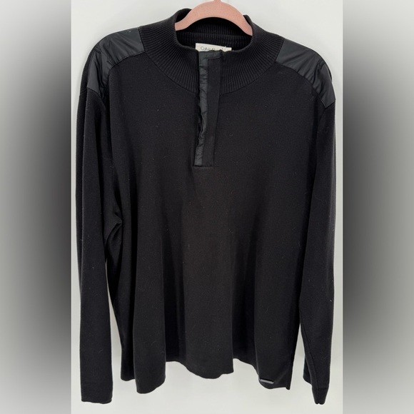 Calvin Klein Men's Y2K Quarter Zip and Button Vintage Sweater - Picture 1 of 12
